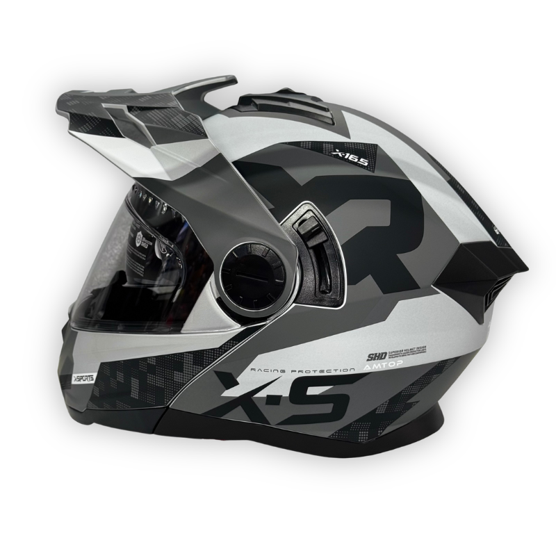 Casco X-SPORTS Abatible tipo Cross 165 Gris Mate