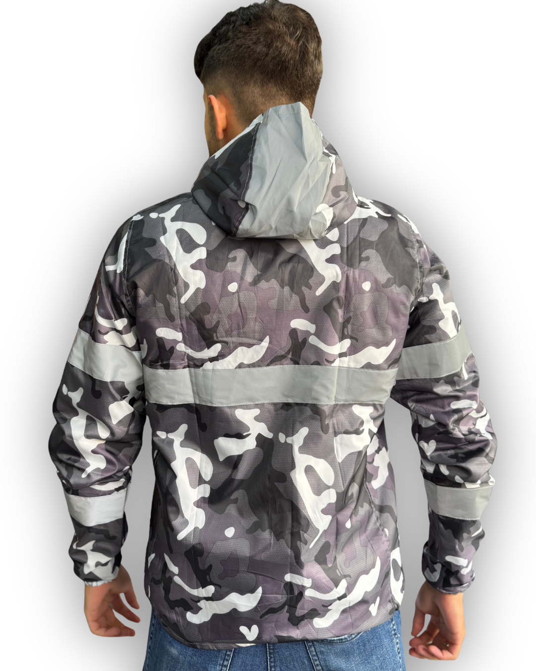 Chaqueta Reflectiva Doble Faz Camuflada Gris