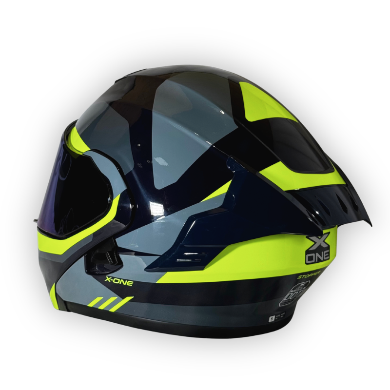 Casco X-ONE X-3000 RS Abatible STOPPER Gris-Verde Brillante