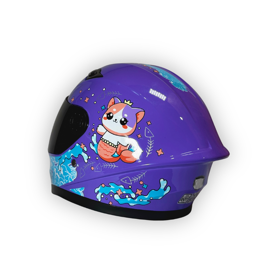 Casco Infantil KRM Morado Cat marino