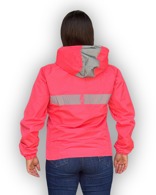 Chaqueta Reflectiva Doble Faz Rosada - Gris