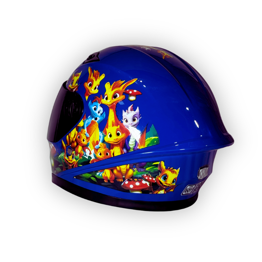 Casco Infantil KRM Dragon City Azul Brillante