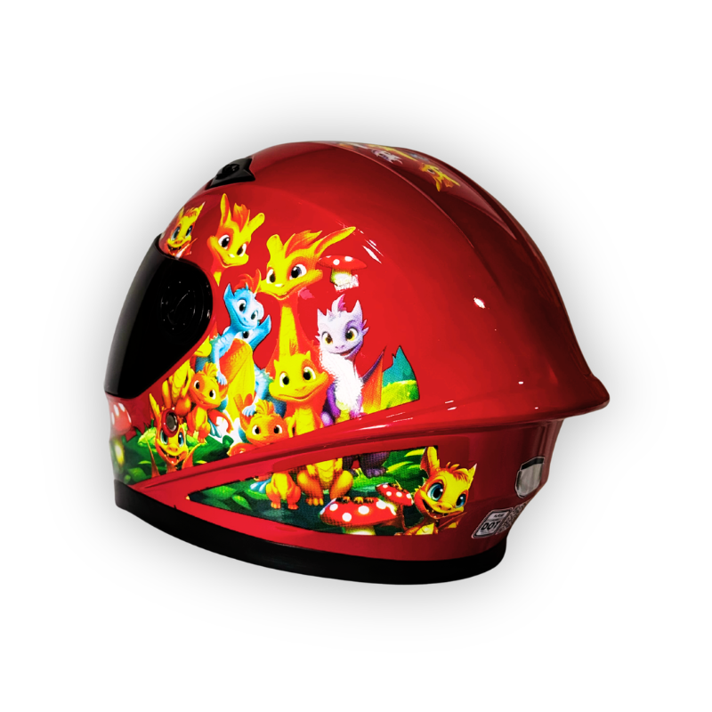 Casco Infantil KRM Dragon City Rojo