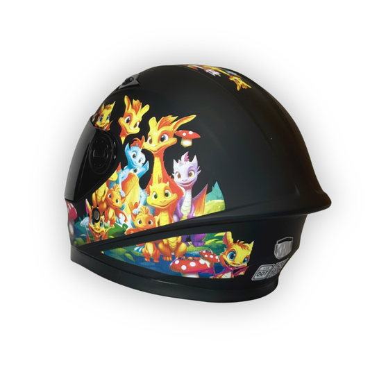 Casco Infantil KRM Dragon City Negro Mate