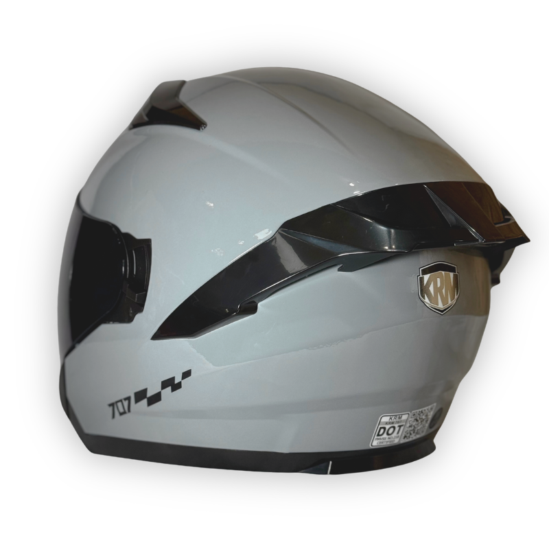 Casco KRM Abierto Gris Brillante