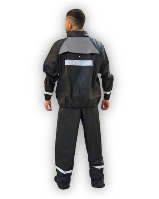 Impermeable Siliconado Resortado Negro