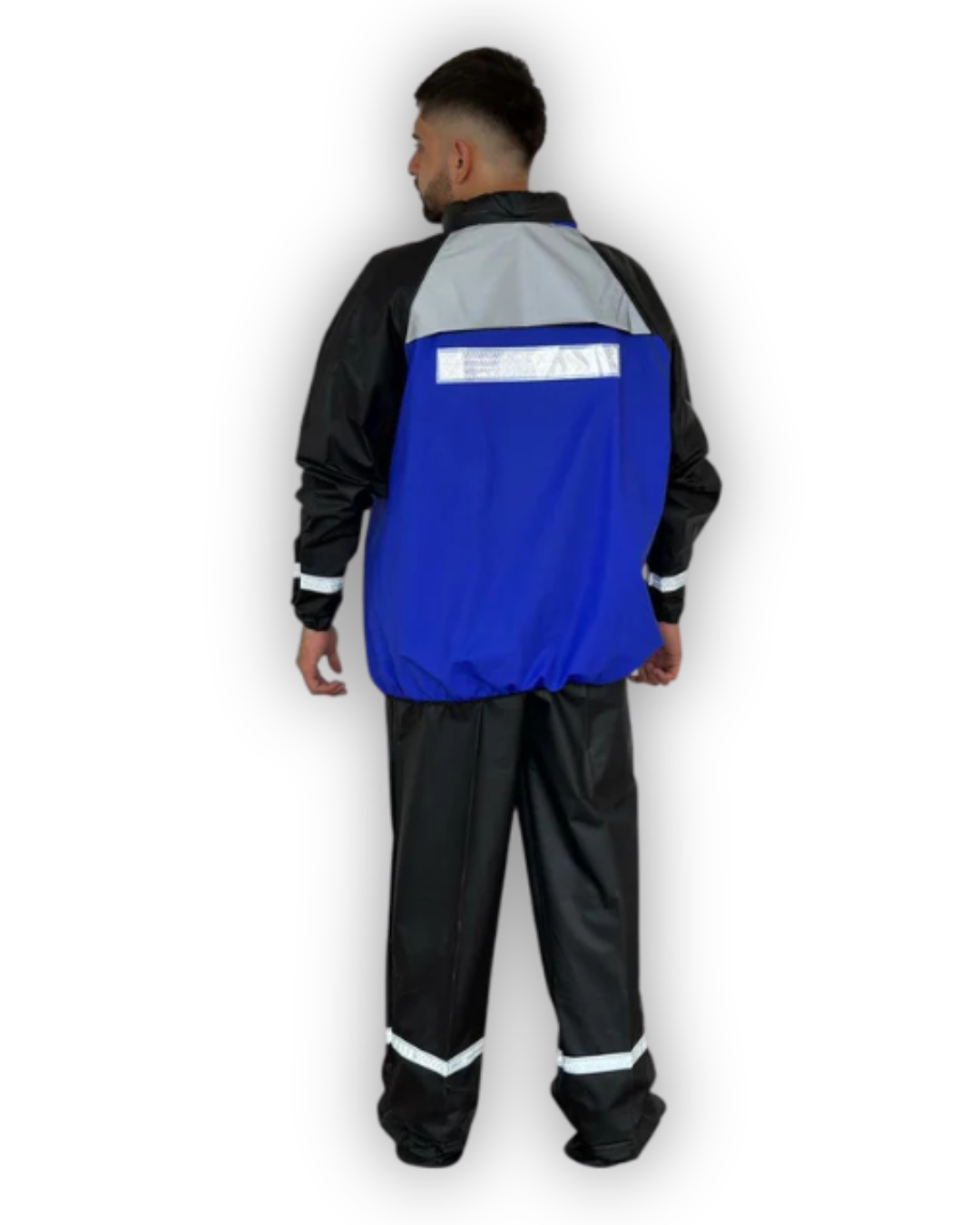 Impermeable Siliconado Resortado Azul