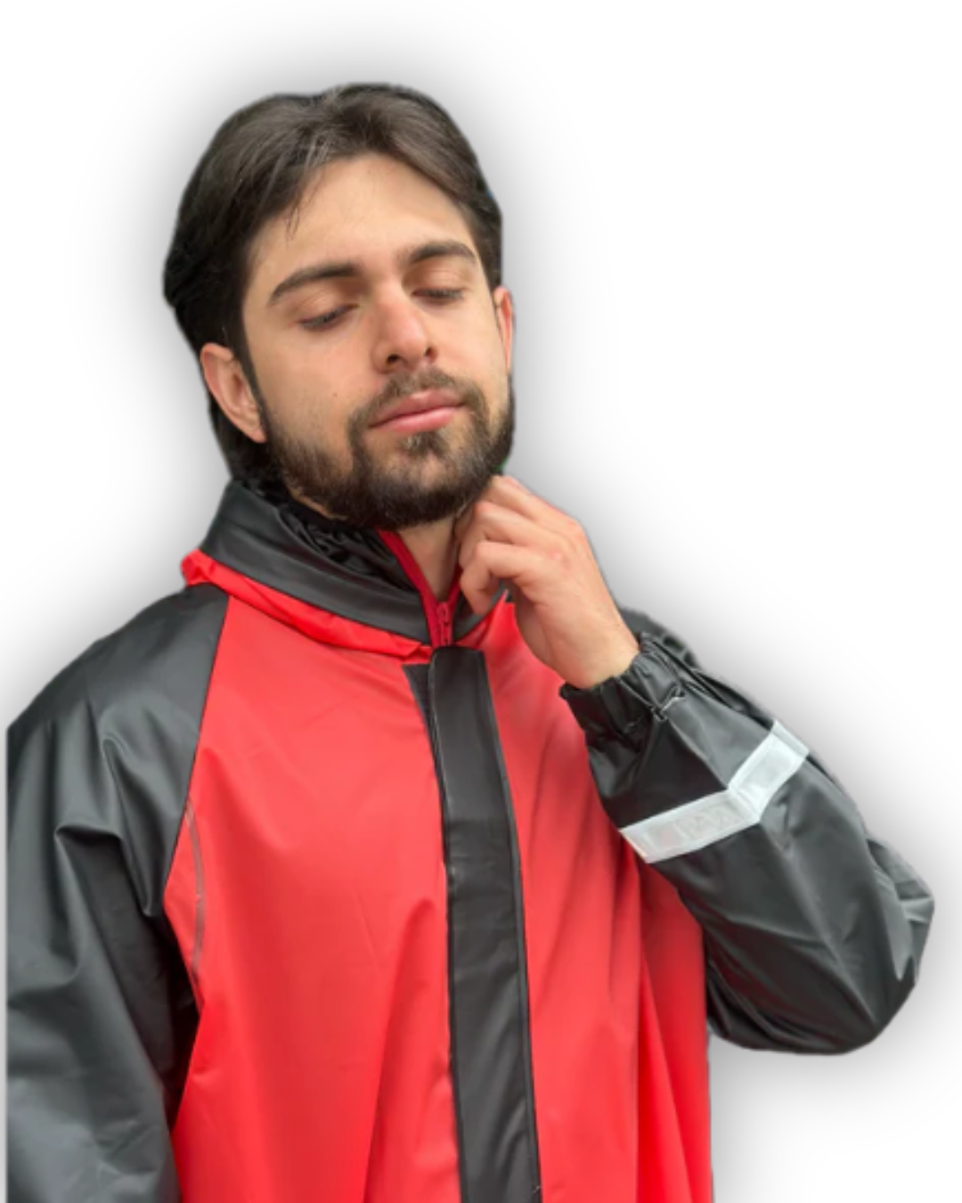 Impermeable Siliconado Resortado Rojo