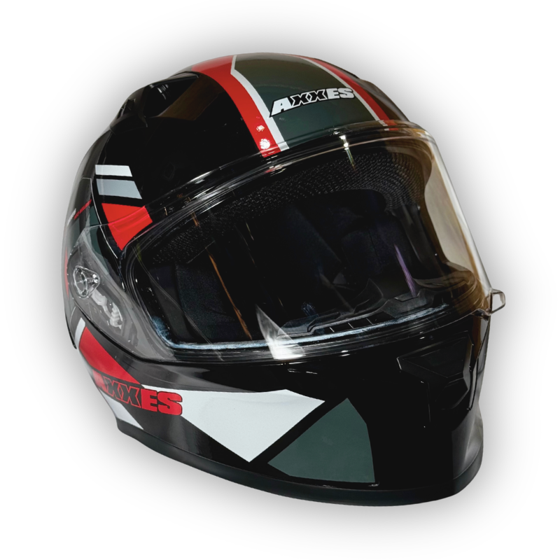 Casco AXXES 503 Negro-Rojo Brillante