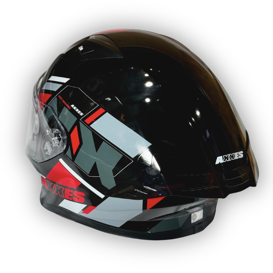 Casco AXXES 503 Negro-Rojo Brillante