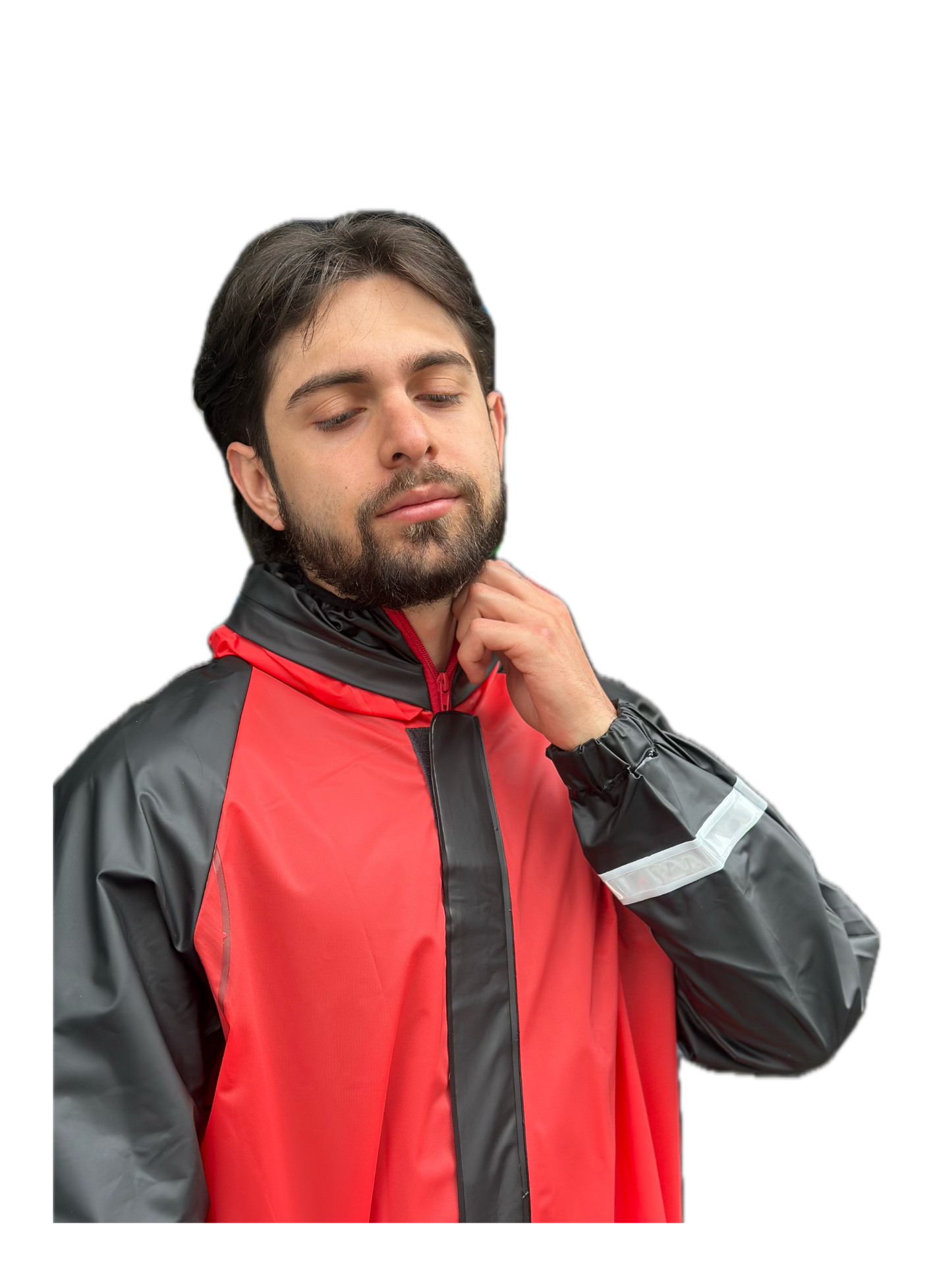 Impermeable para Moto Siliconado Resortado Rojo Unisex