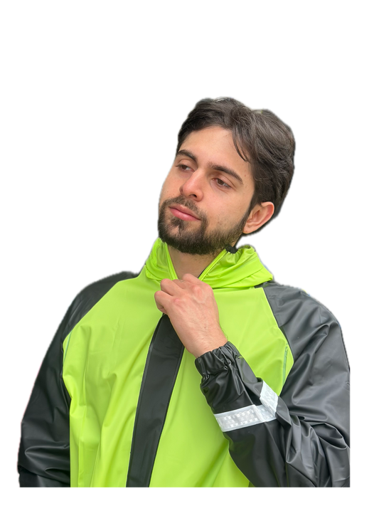 Impermeable Siliconado Resortado Verde