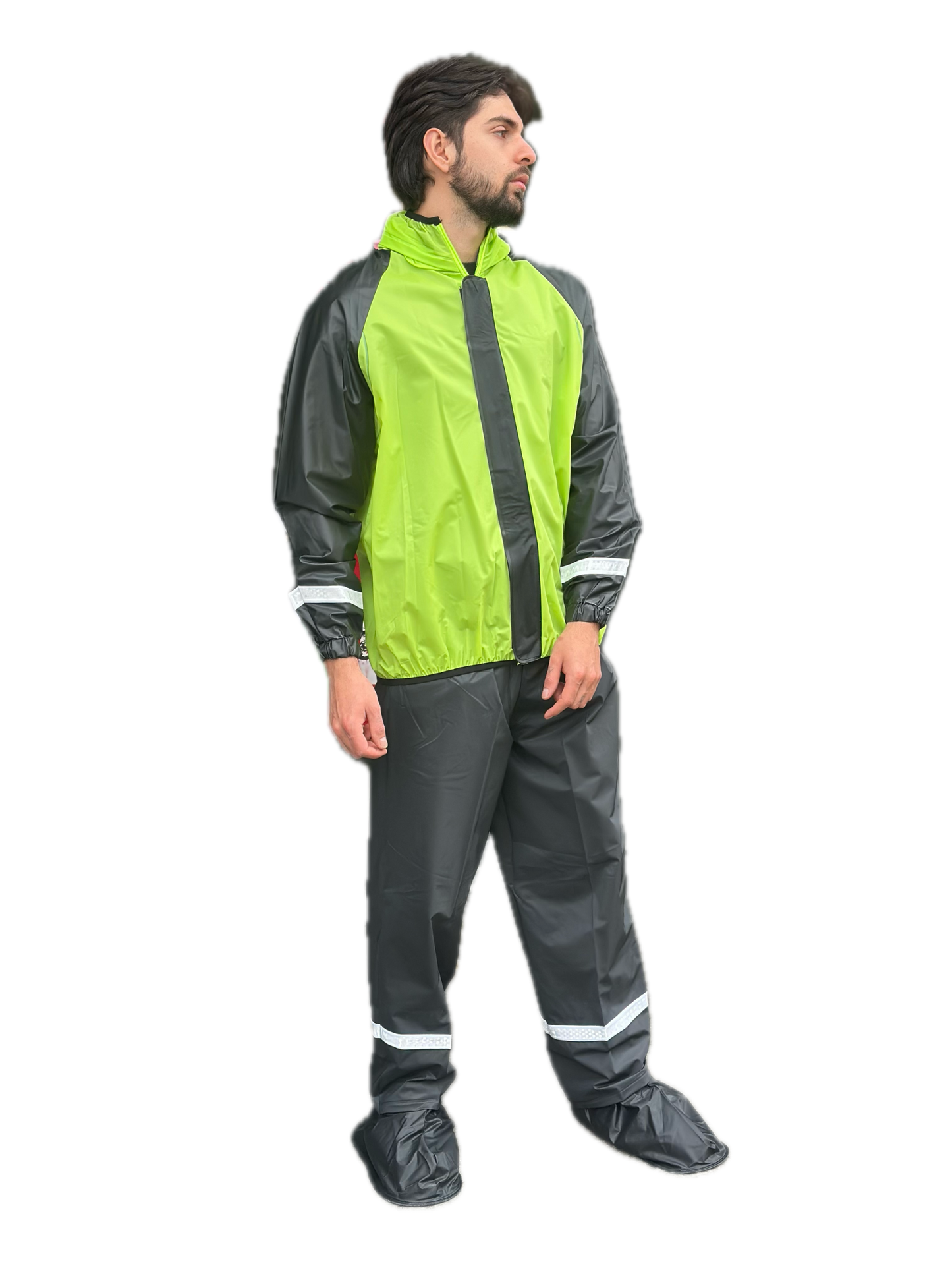 Impermeable Siliconado Resortado Verde