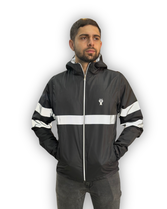 Chaqueta Reflectiva Doble Faz Gris-Negra