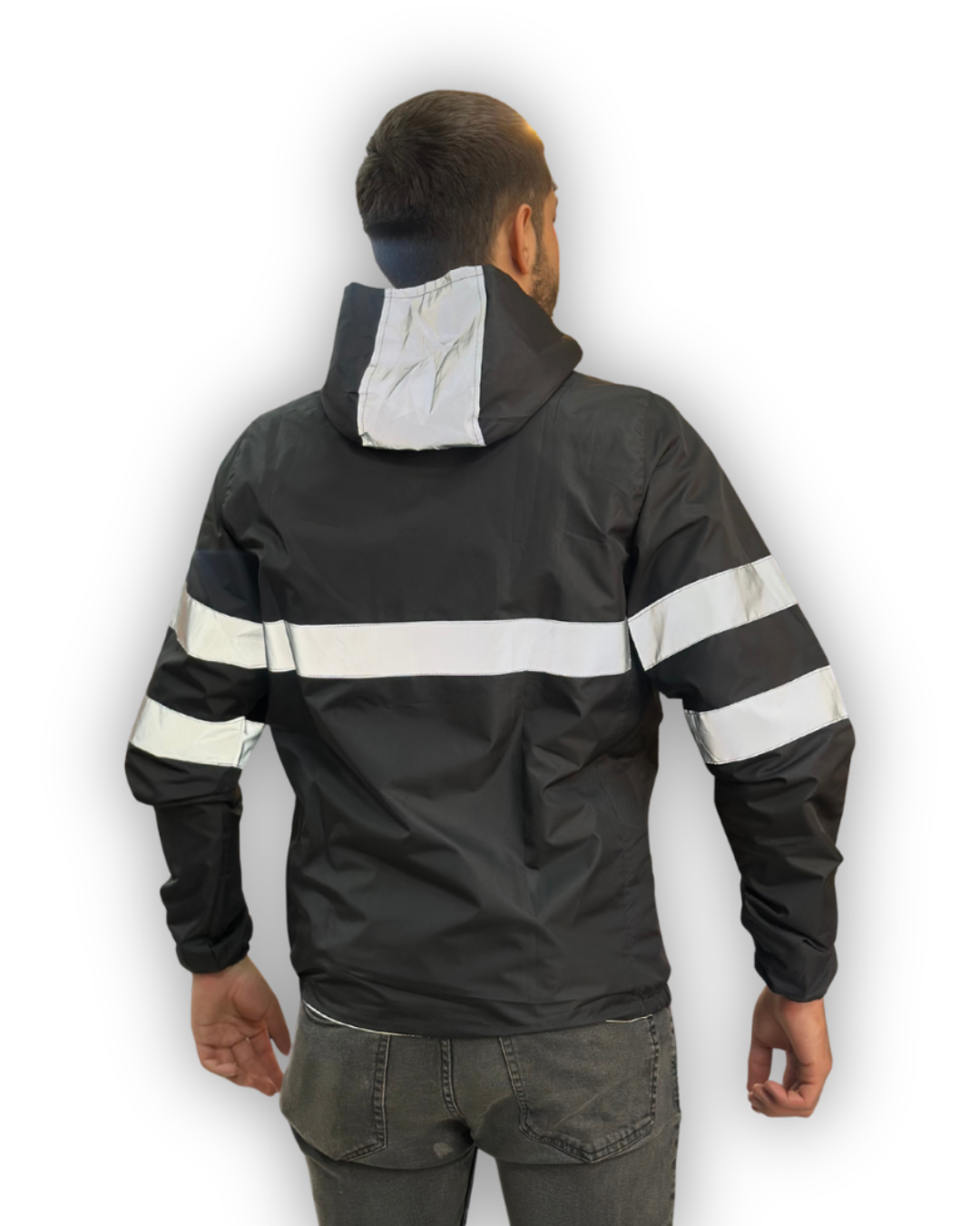 Chaqueta Reflectiva Doble Faz Gris-Negra