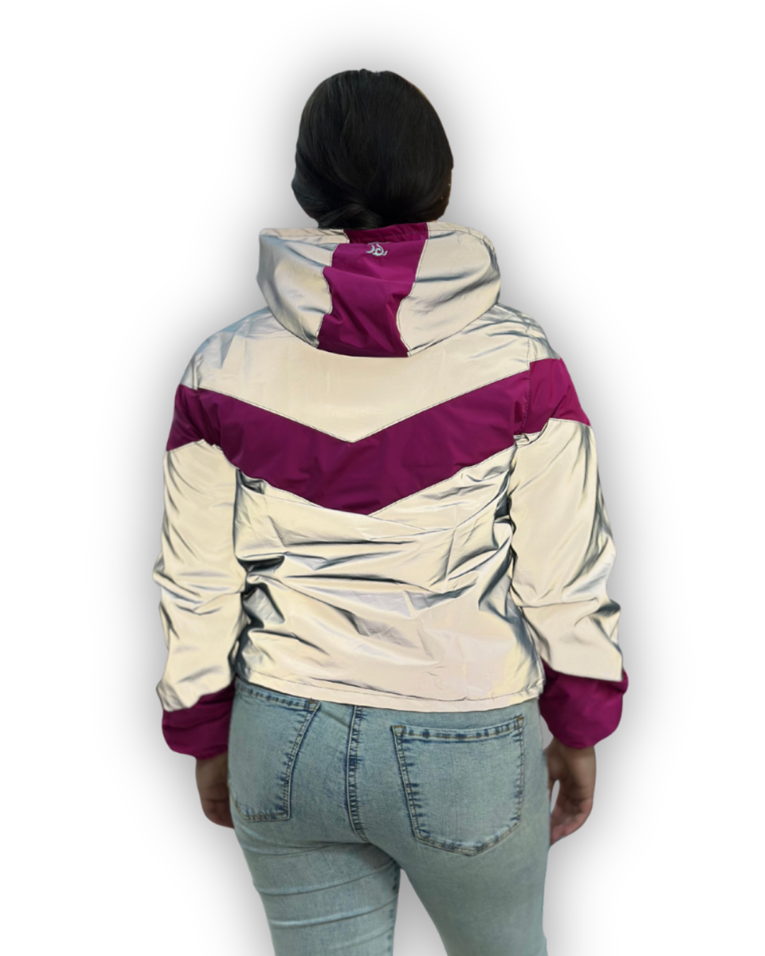 Chaqueta Reflectiva Perchada Fucsia Dama