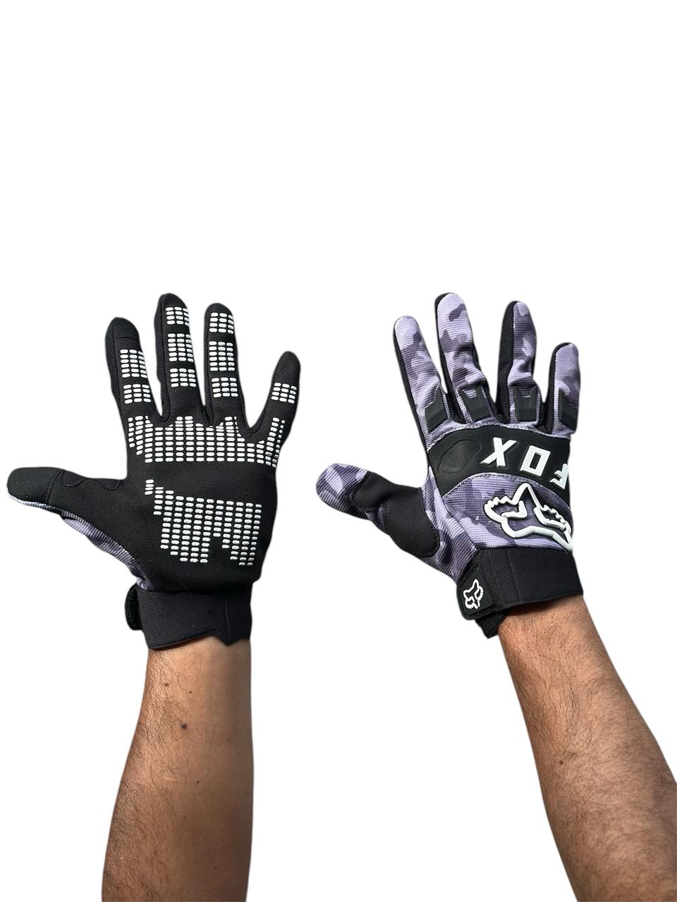 GUANTES FOX GRIS - NEGRO