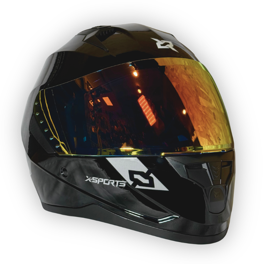 Casco X-SPORTS Integral Negro Brillante Visor Tipo Iridium