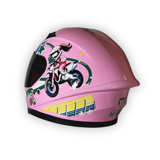 Casco Infantil KRM Biker Rosado Brillante