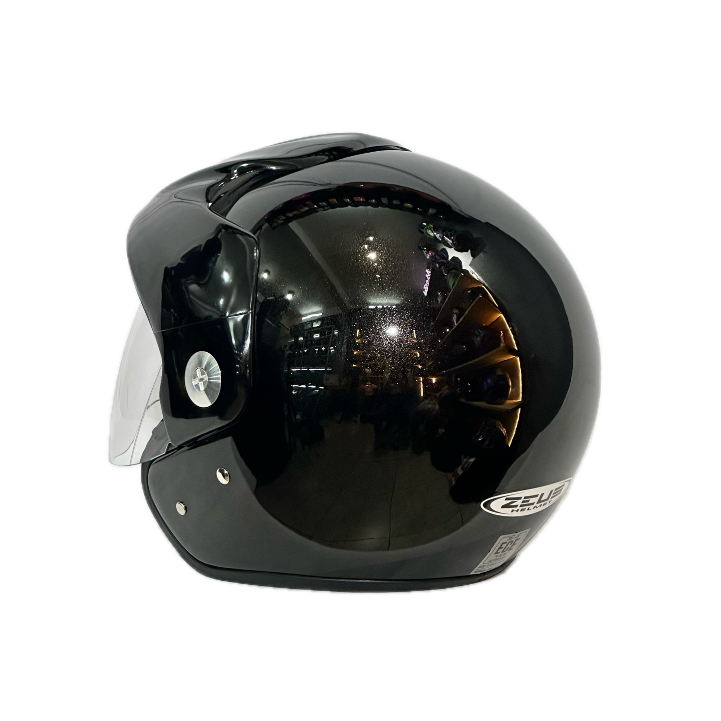 CASCO ZEUS ABIERTO NEGRO BRILLO