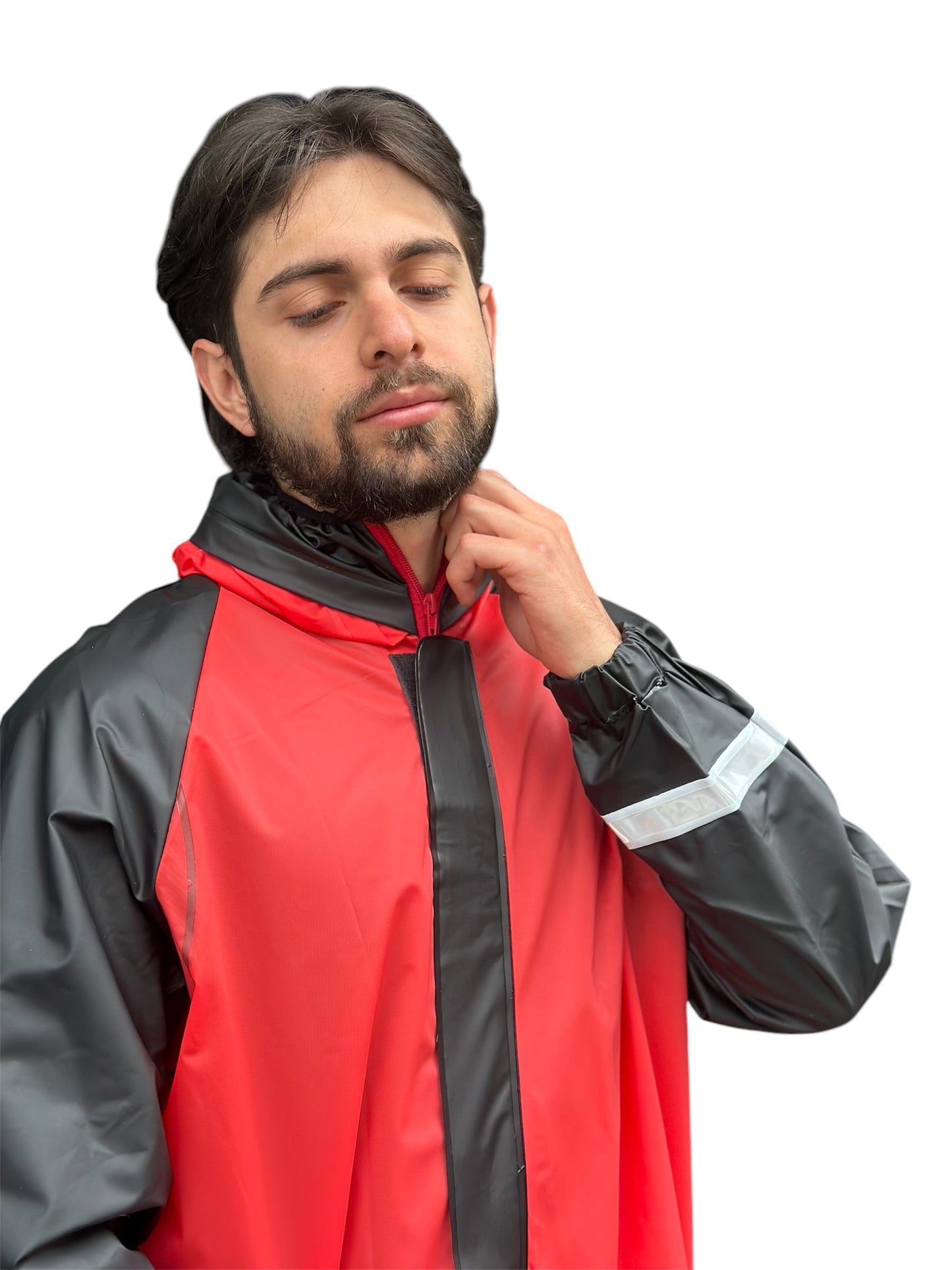 CONJUNTO IMPERMEABLE SILICONADO RESORTADO ROJO