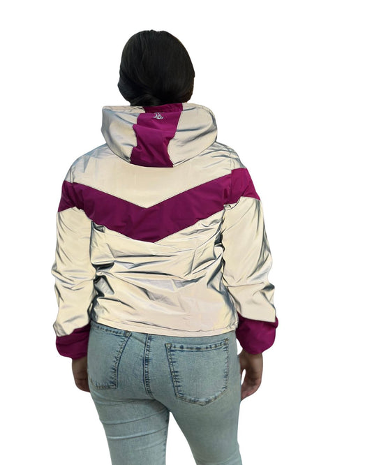 Chaqueta Reflectiva Perchada Fucsia Dama