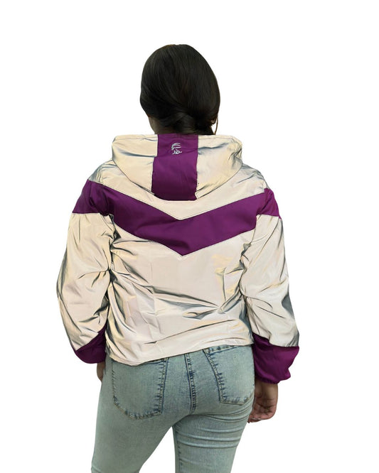 Chaqueta Reflectiva Perchada Morada Dama