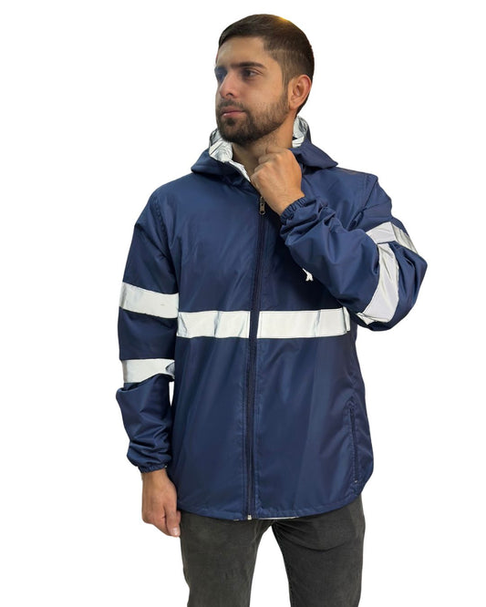 Chaqueta Reflectiva Doble Faz Azul