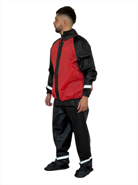 Impermeable Siliconado Resortado Rojo