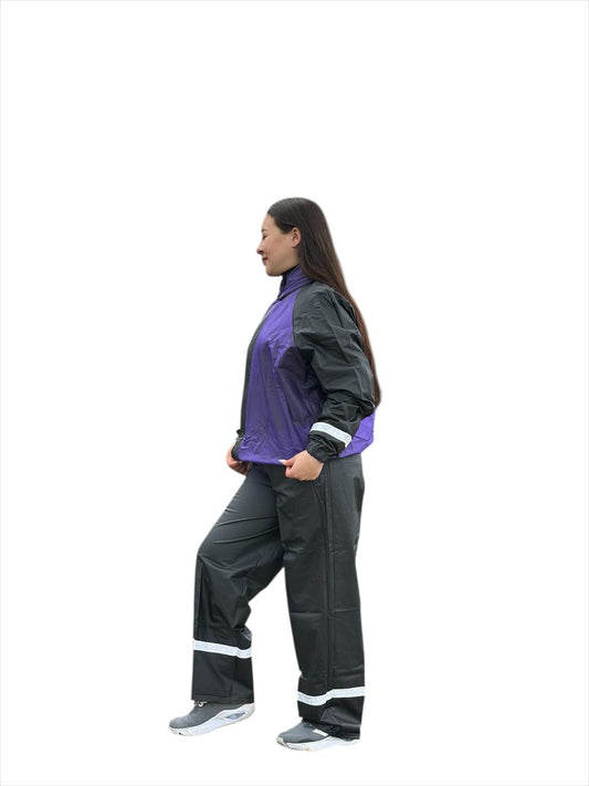 Impermeable Siliconado Resortado Morado