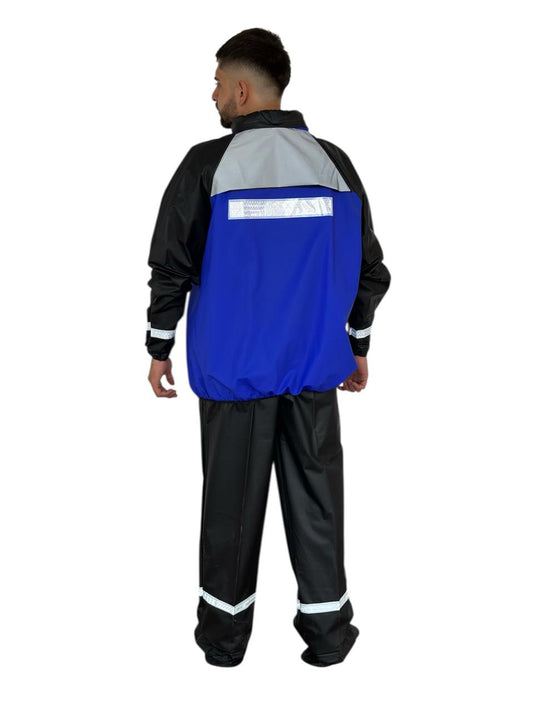 Impermeable Siliconado Resortado Azul