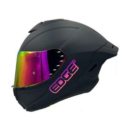 Casco EDGE Shanghai Negro Mate Fucsia