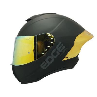 Casco EDGE Shanghai Negro Mate Dorado