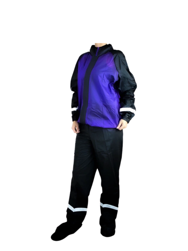 CONJUNTO IMPERMEABLE SILICONADO RESORTADO MORADO