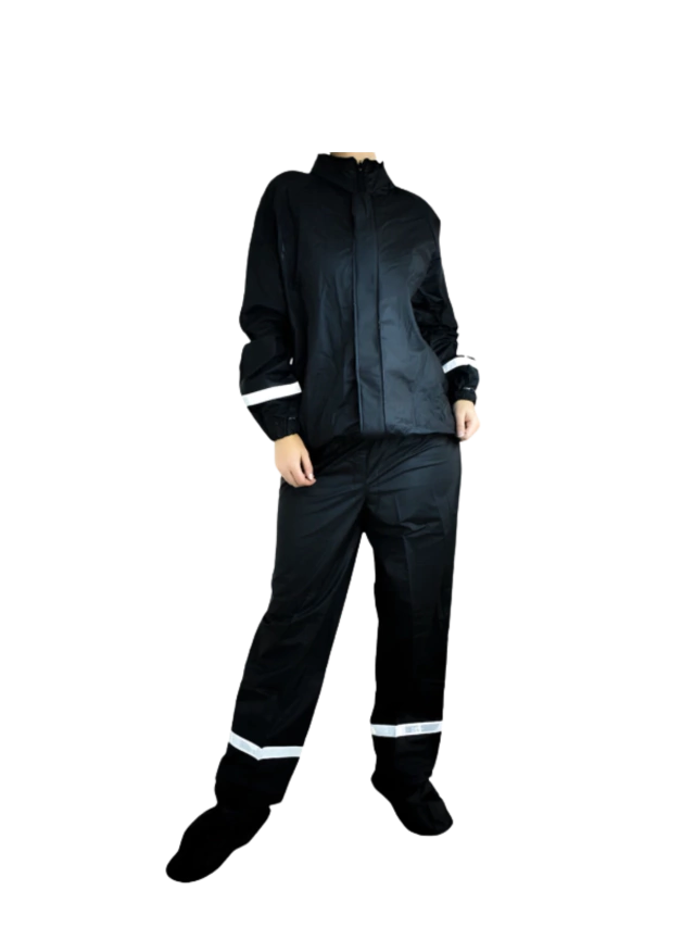 CONJUNTO IMPERMEABLE SILICONADO RESORTADO NEGRO