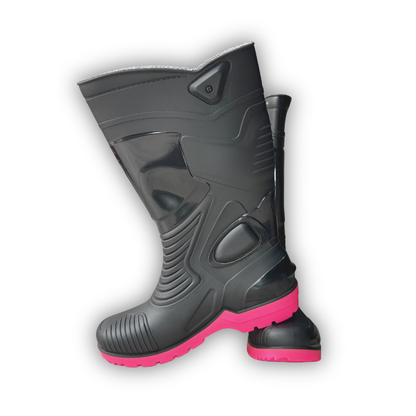 Botas De Caucho Impermeable Suela Fucsia