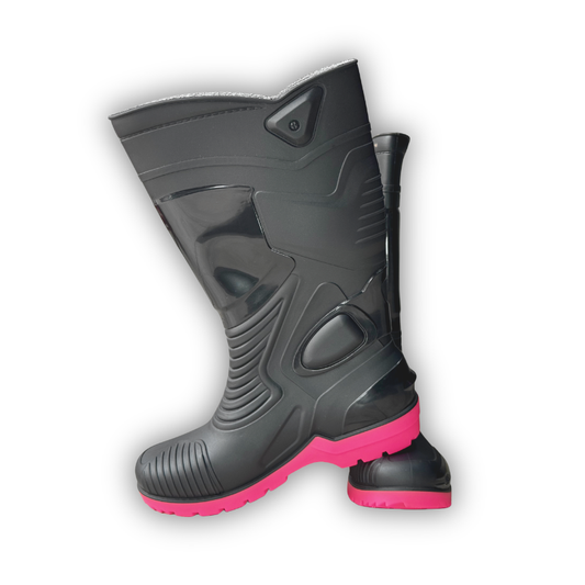 Botas De Caucho Impermeable Suela Fucsia