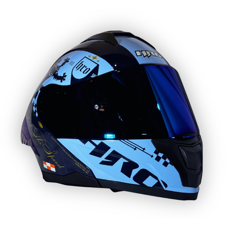 Casco HRO 3480 DV Abatible Azul Brillante