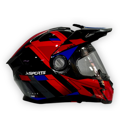 Casco X-SPORTS Abatible tipo Cross 165 Rojo Brillante