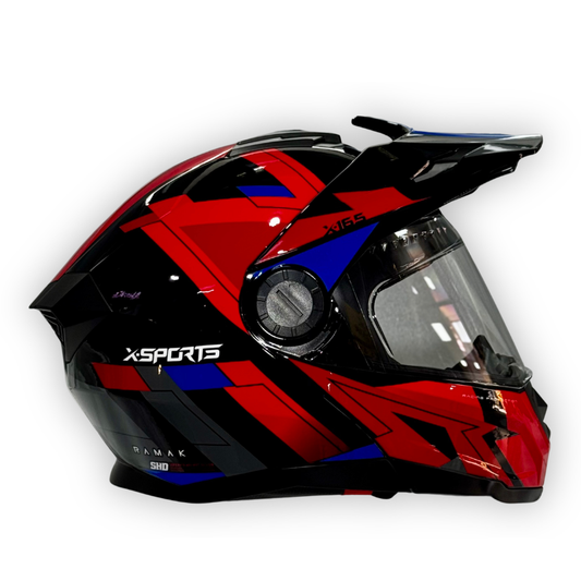 Casco X-SPORTS Abatible tipo Cross 165 Rojo Brillante