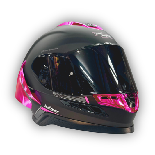 Casco PRO RIDER Helmets Negro Mate Rosa