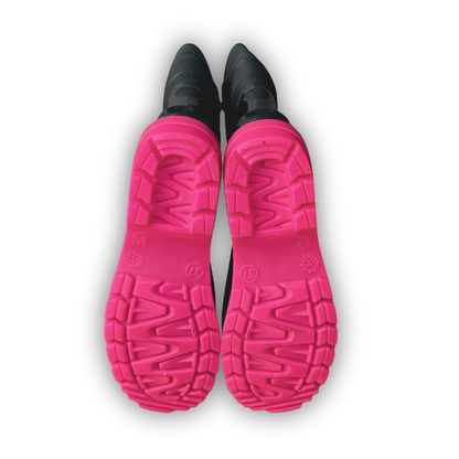 Botas De Caucho Impermeable Suela Fucsia