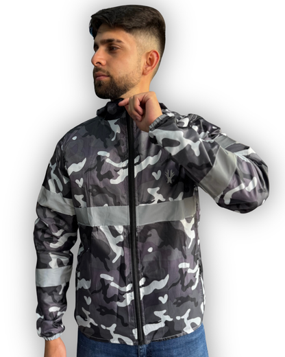 Chaqueta Reflectiva Doble Faz Camuflada Gris