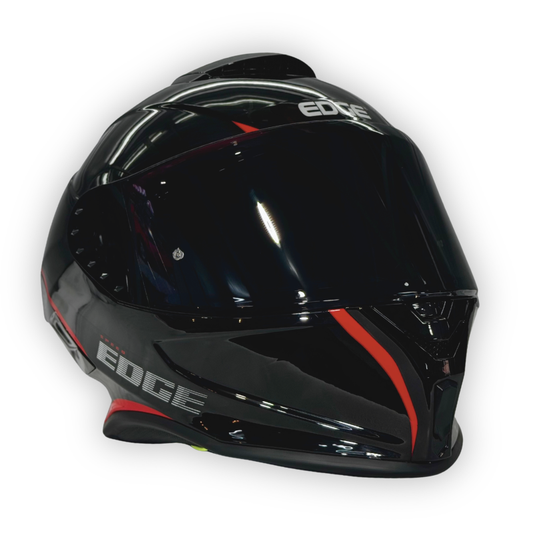 Casco EDGE Shanghai Negro-Rojo Brillo
