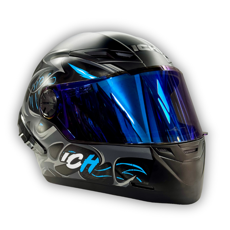 Casco Integral ICH 501 Negro-Azul SP Certificado