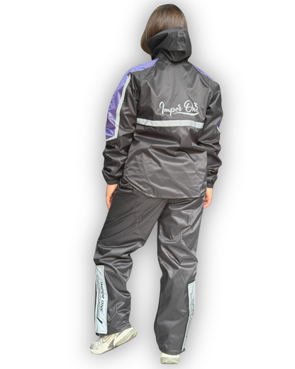 Impermeable Tipo Sudadera IMPERONE Negro-Morado