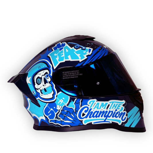 Casco HRO 506 CHAMP Azul Brillante