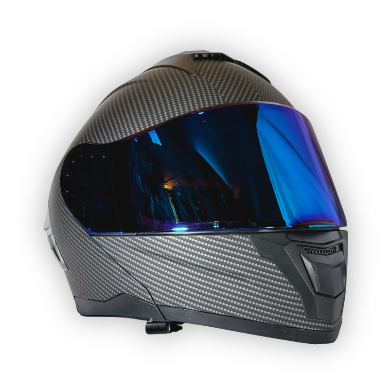Casco EDGE Abatible Luces Led Estilo Fibra de Carbono