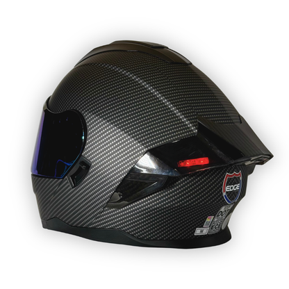Casco EDGE Abatible Luces Led Estilo Fibra de Carbono