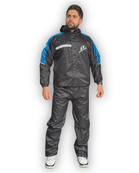Impermeable Tipo Sudadera IMPERONE Negro-Azul